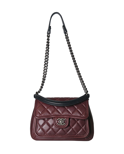 Prestige Burgundy Flap Bag, front view